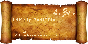 Lédig Zsófia névjegykártya